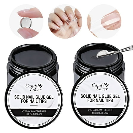 Candy Lover Solid Nail Glue Gel 2Pcs 15g