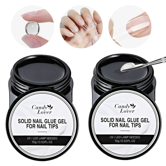 Candy Lover Solid Nail Glue Gel 2Pcs 15g