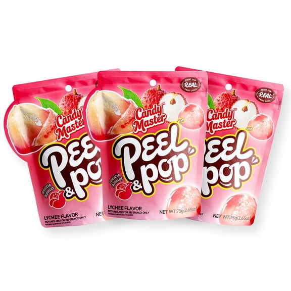 Candy Master Peel&Pop Peelable Gummy (3 Pack,Lychee)