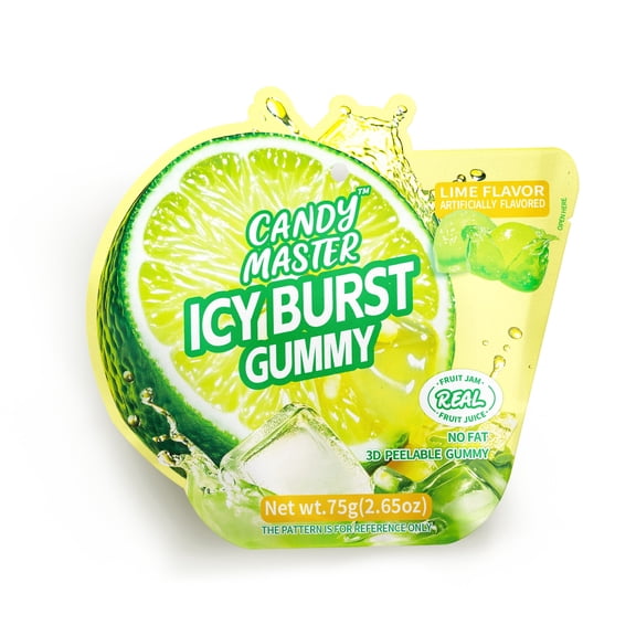 Candy Master Peelable Fruit Gummies Lime Flavors 3Pack,6 Flavors Fun to Peel,Chewy Texture,Halal-Certified Holiday Gifts