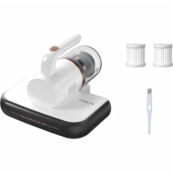 Candy Mattress Vacuum Cleaner UV Sanitizing with HEPA Filter, 350W Anti-Allergen for Bed, Carpet, Couch, Dust & Pet Hair, 0.4L Dust Cup with Washable Fliter, Auto UV Shutoff & Overheat Protection