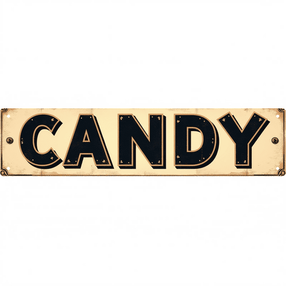 Candy Metal Sign 16*4 Inches "CANDY" Retro Candy Shop Kitchen Decor