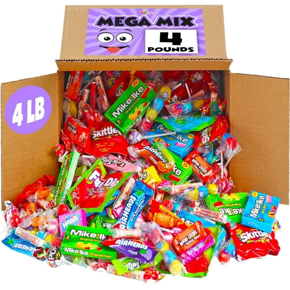 Candy Mix - 4 Pounds - Assorted Candies Bulk - Pinata Stuffer - Individually Wrapped - Party Variety Bag