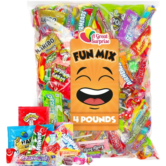 Candy Mix Assorted - Candies Bulk - 4 Pounds - Pinata Stuffers - Fun Size Candies - A Great Surprise