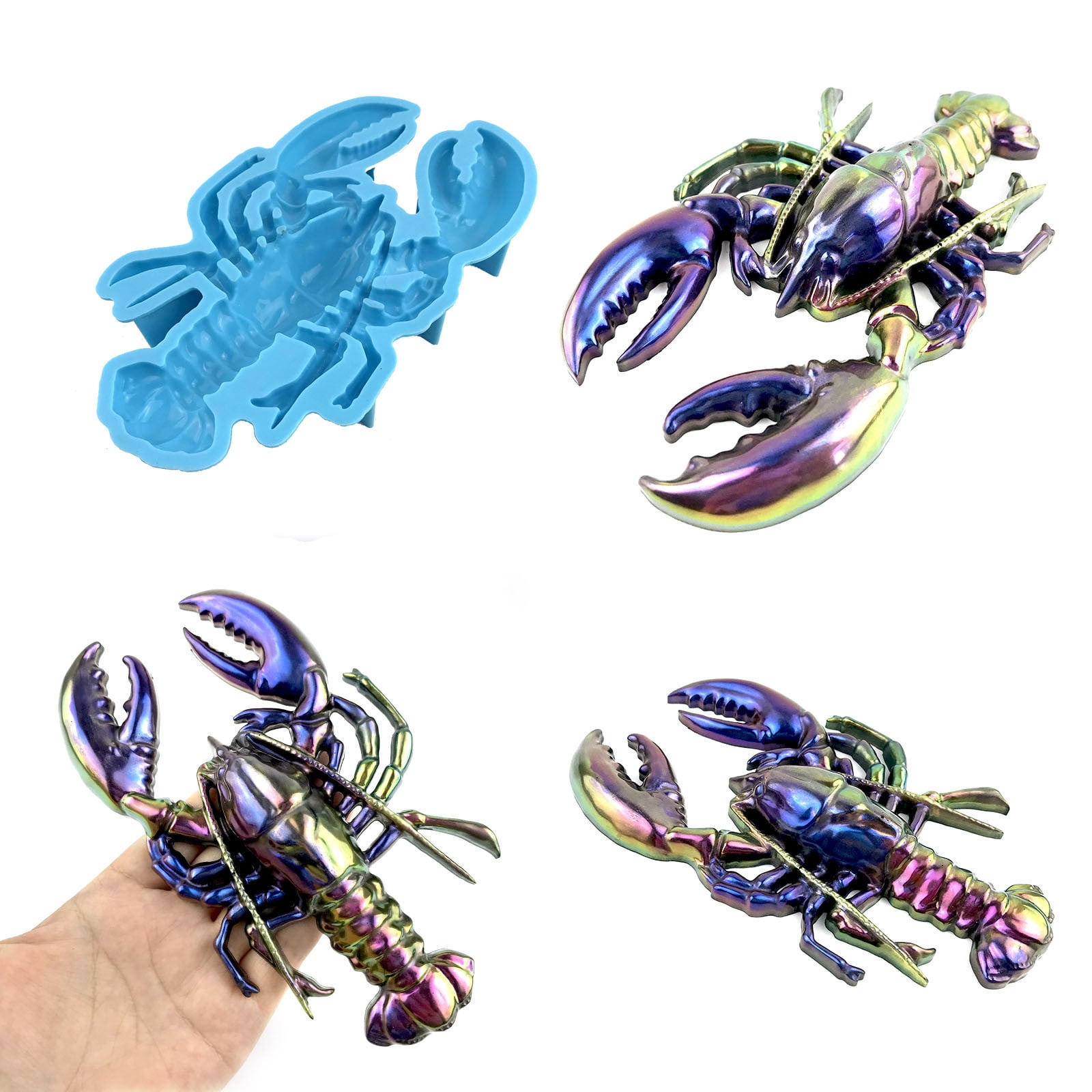 Gbsell Candy Molds Clearance Semi Stereoscopic Plastic Dripping Mould for Lobster Pendant DIY Crawfish Wall Decoration Pendant Table Decoration Silicone
