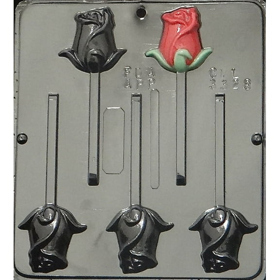 Candy Molds N More 5-Cavity Rose Candy & Food-Grade Use for Chocolate Butter Ice Cubes (12 Count)