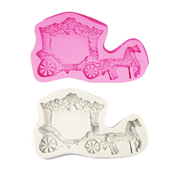 Candy Molds Retro Wedding Carriage Shape Silicone Chocolate Mould Casting Molds Color Random Handmade Tools