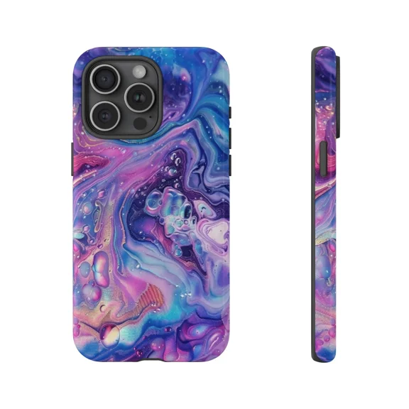 Candy Nebula Hydro Dip Cosmic Design Case for iPhone 17 11 12 13 14 15 16 Pro Max