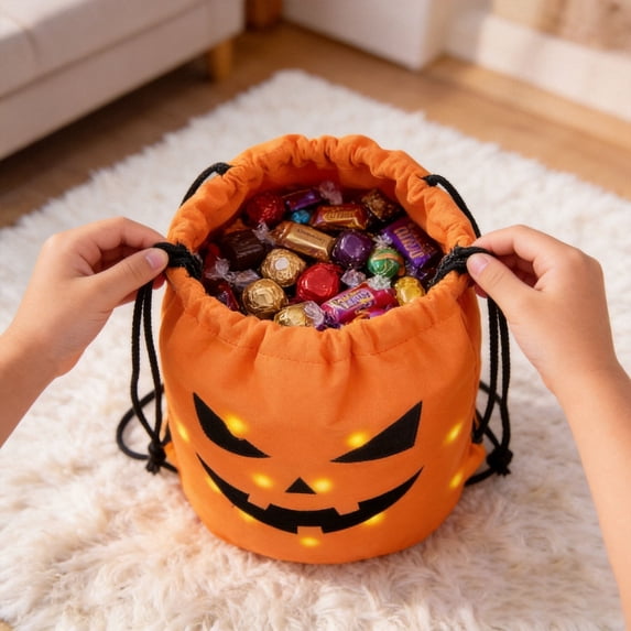 Save Candy Container Candy Pail Shaped Storage Container, Fabric Candy Bucket with Handle ...