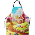 thumbnail image 1 of Candy Painter Apron with Pockets - Lollipop Paint Art Apron Dessert Artistic Bib Apron for Home Kitchen Cooking Chef Baking Painting, 1 of 6