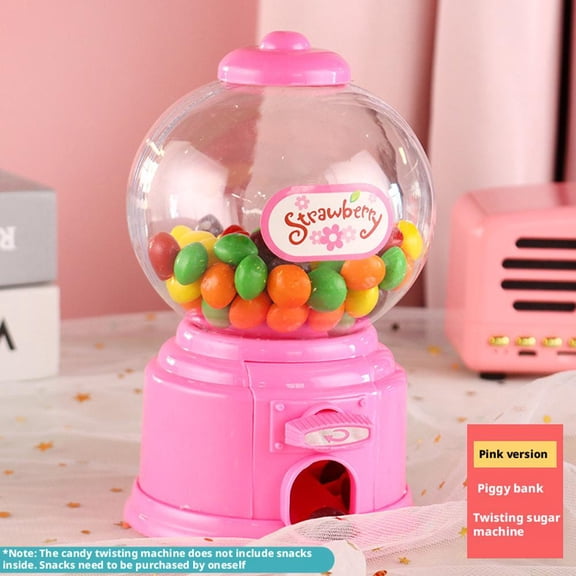 Candy Party Favors with 5.7 Inch Mini Candy Dispenser Toy Thank You Cards Mini Bubble Gumball Machines for Land Birthday Valentine's Day Party Decorations Favors