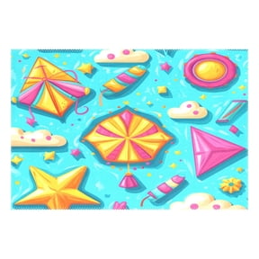 Candy Pattern Design 12x18in Heat-Resistant Non-Slip Place Mat, Durable and Wrinkle-Resistant