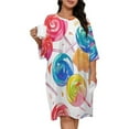 Candy Pattern Rainbow Lollipop Sleepshirts For Sleeping Travels Loose ...