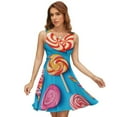 thumbnail image 1 of Candy Pattern Rainbow Lollipop Sleeveless Dress Women Summer Evening Dresses Ladies Sundress, 1 of 7