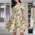 thumbnail image 1 of Candy Pattern - White Women's Classic Swing Skater Dress Casual Work Party Cocktail Dresses, 1 of 6
