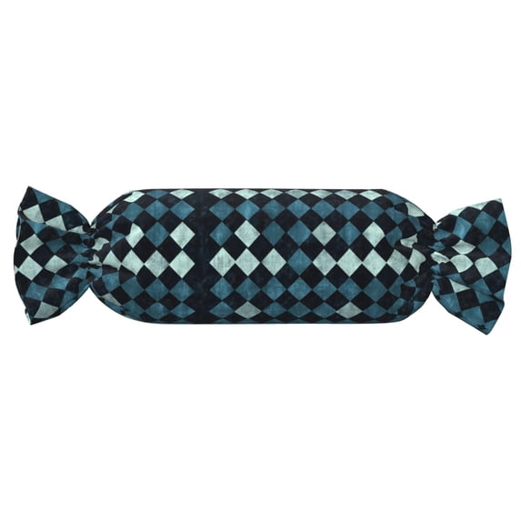 Candy Pillow With Pillow Core 24.6×9.8in Durable Cord Opening And Closing Design Waterproof And Easy To Install Darkslateblue Houndstooth Vintage Texture Hand-Drawn Sketch_1