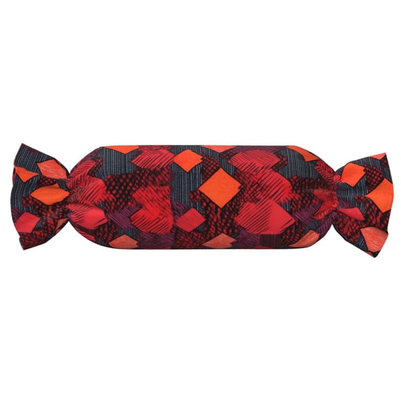 Candy Pillow With Pillow Core 24.6×9.8in Durable Cord Opening And Closing Design Waterproof And Easy To Install Red Colorful Houndstooth Hand-Drawn Sketch_2