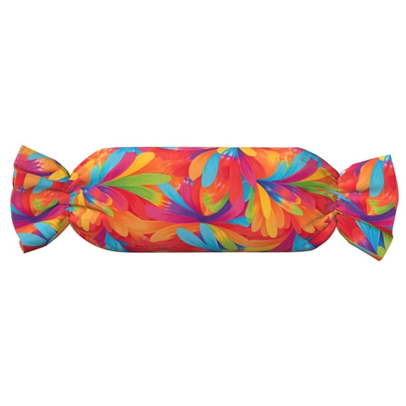 Candy Pillow With Pillow Core 24.6×9.8in Durable Cord Opening And Closing Design Waterproof And Easy To Install Red Tie Dye Background Rainbow Colors (5)