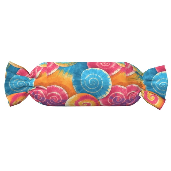 Candy Pillow With Pillow Core 24.6×9.8in Durable Cord Opening And Closing Design Waterproof And Easy To Install Rosybrown Tie-Dye Background Vibrant Colors
