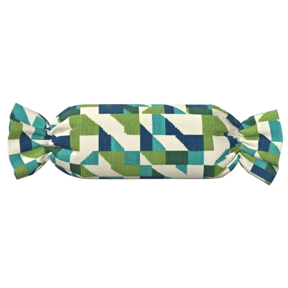 Candy Pillow With Pillow Core 24.6×9.8in Durable Cord Opening And Closing Design Waterproof And Easy To Install Lightseagreen Colorful Houndstooth_4