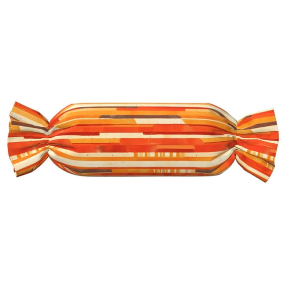 Candy Pillow With Pillow Core 24.6×9.8in Durable Cord Opening And Closing Design Waterproof And Easy To Install Orangered Stripe Hand-Drawn Sketch_2