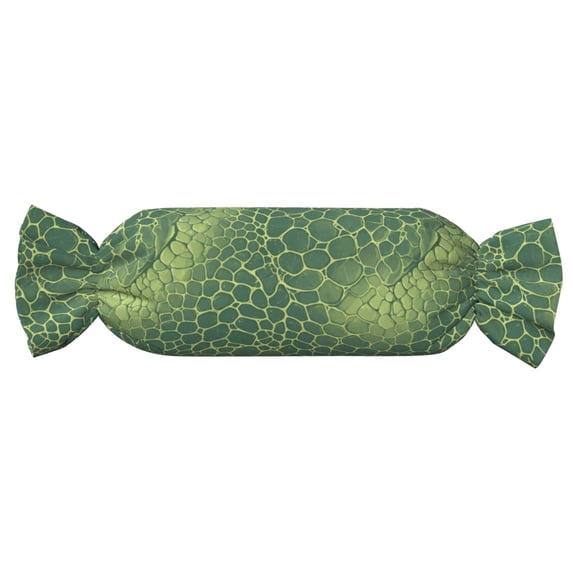 Candy Pillow With Pillow Core 24.6×9.8in Durable Cord Opening And Closing Design Waterproof And Easy To Install Snake Skin Print Style Lightgreen_4