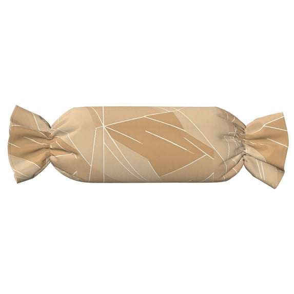 Candy Pillow With Pillow Core 24.6×9.8in Durable Cord Opening And Closing Design Waterproof And Easy To Install Tan Geometric Lines_2