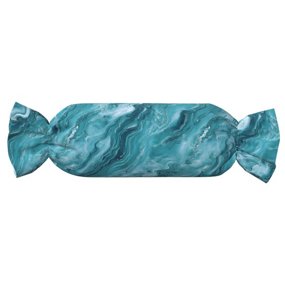 Candy Pillow With Pillow Core 24.69.8in Durable Cord Opening And Closing Design Waterproof And Easy To Install Teal Marble_3