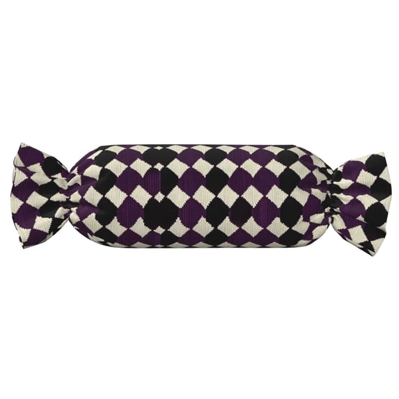 Candy Pillow With Pillow Core 24.6×9.8in Durable Cord Opening And Closing Design Waterproof And Easy To Install Violet Retro Houndstooth_3