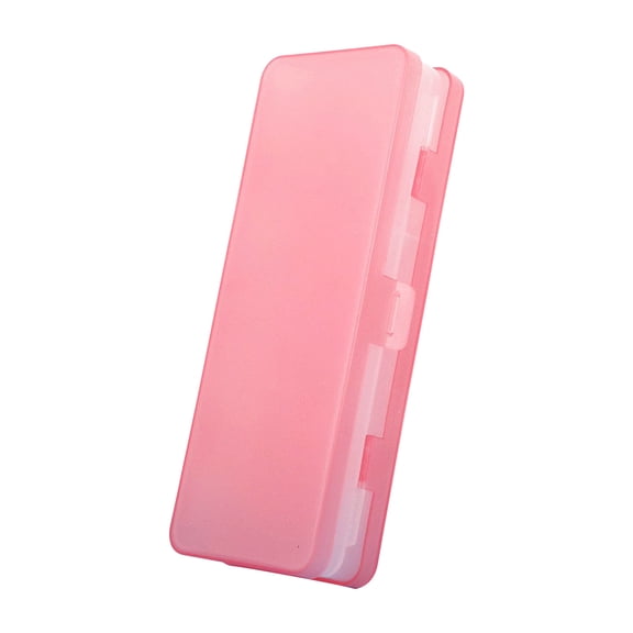 Candy Pink Dual-Access Campus Essentials Case - 7.87"x3.03"x1.42" Double-Layer Academic Organizer With Front/Rear Opening System & Consolidation Design