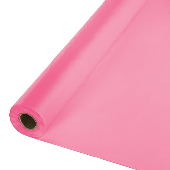 Candy Pink Plastic Banquet Roll, 100ft x 40in