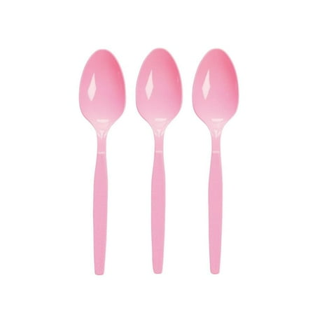 Candy Pink Plastic Spoons (50 Pc) - Party Supplies - 50 Pieces