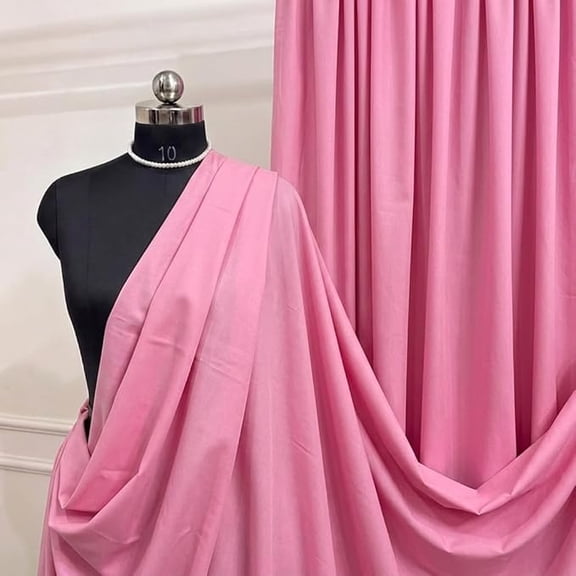 Candy Pink Poly Cotton Broadcloth Fabric by the Yard, 60 Inch Wide Lightweight Non-Stretch Material for Quilting, Uniforms and Sewing I Valentina Textiles Inc. (1 Yard)