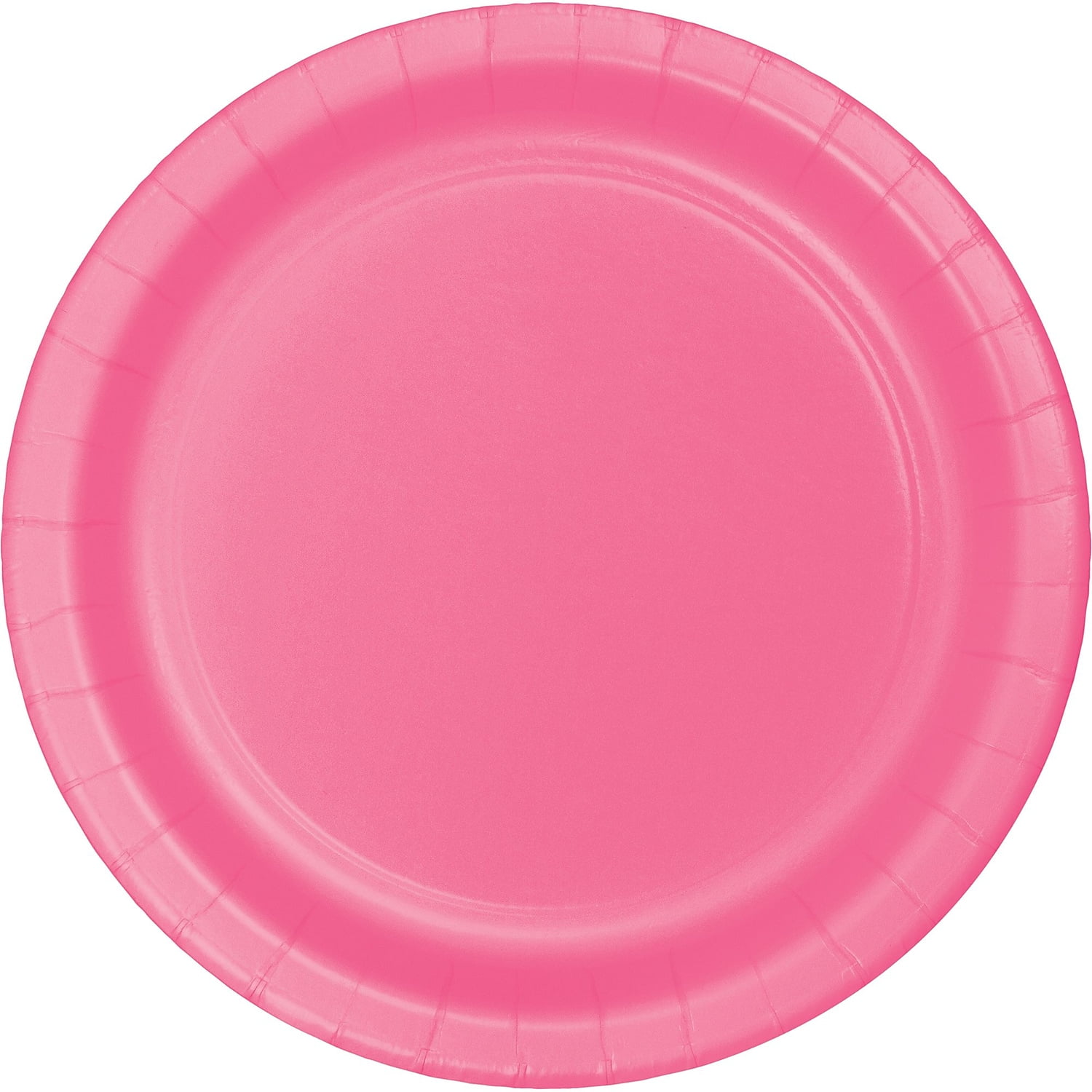 Candy Pink Round Paper Dessert Plates 24 Count for 24 Guests