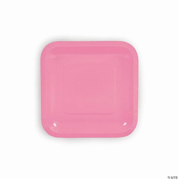 Candy Pink Square Paper Dessert Plates - 24 Count