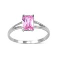 thumbnail image 1 of Candy Rectangles Crush Pink Cubic Zirconia Petite Ring Sterling Silver 925, 1 of 2