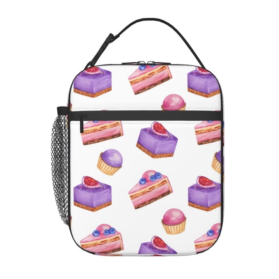 Candy Repeating Background, Sweet Desserts Seamless Pattern Water Reusable Insulated Lunch Bag - Waterproof & Portable Tote For Men And Women
