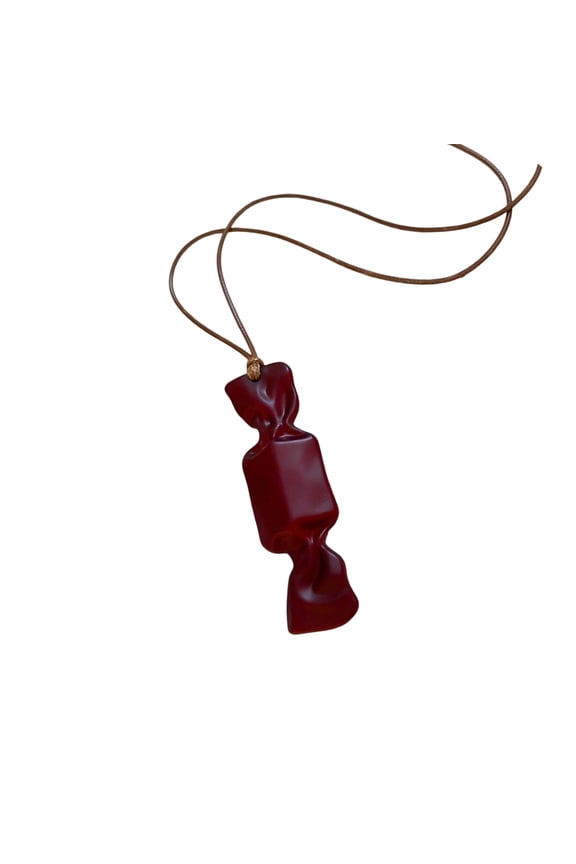 Candy Resin Pendant Neck Chain Wax Rope Long Necklace Excellent For Adding Color To Ensembles In Social Function
