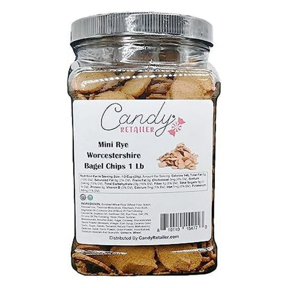 Candy Retailer Mini Rye Worcestershire Bagel Chips 1 Lb