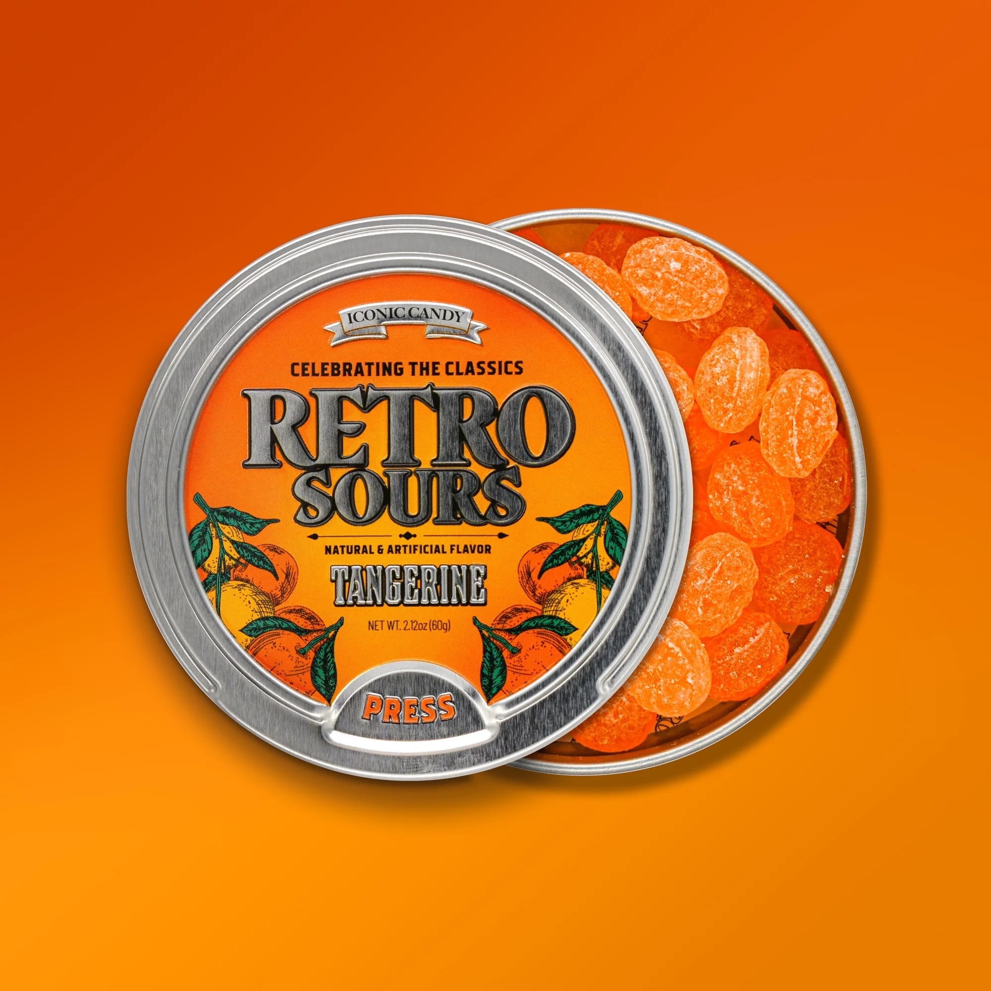 Candy Retro Sours Tangerine 2 oz Tin