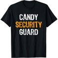 thumbnail image 1 of Candy Security Guard Halloween Costume Adult Mom Dad Lazy T-Shirt, 1 of 4