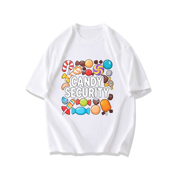 Candy Security T Shirt Black Candy And Text Design For Casual Wear Party And Halloween