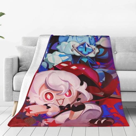 Candy Shadow Milk Cookie Run Soft Micro Fleece Cozy Throw Blanket Lightweight Fuzzy Flannel Blankets Sofa Decor Gifts
