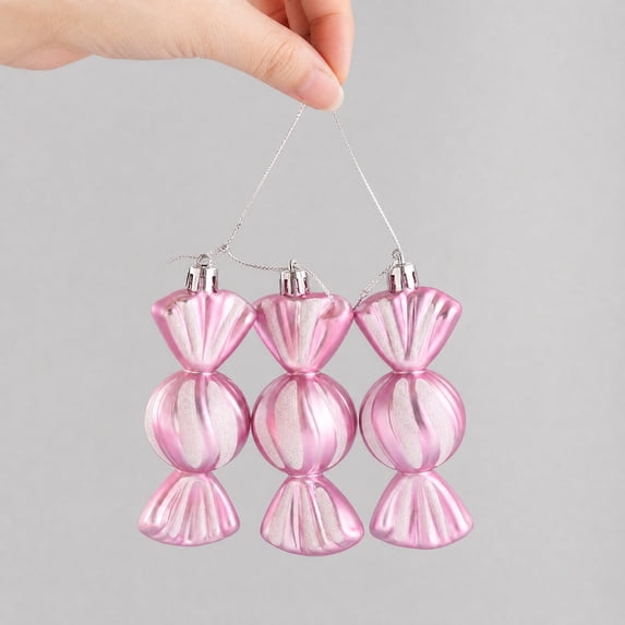 Candy Shaped Christmas Ball Ornaments Set Hanging Pendants Electroplated Christmas Tree Decorations