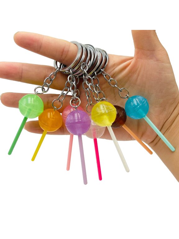 Candy Shaped Keyring Simulation Lollipop Pendant Resin Keychain Colorful Phone Lanyard Versatile Bags Accessories