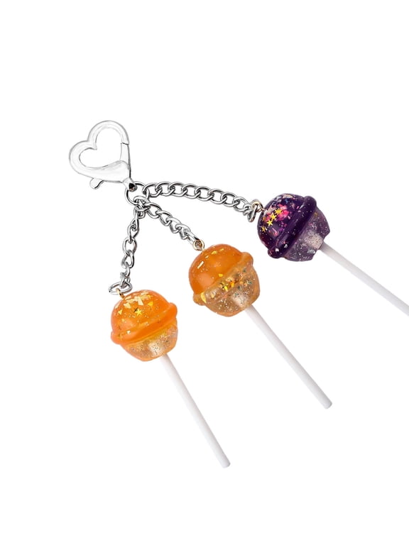 Candy Shaped Keyring Simulation Lollipop Pendant Resin Keychain Colorful Phone Lanyard Versatile Bags Accessories