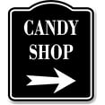 thumbnail image 1 of Candy Shop Right Arrow BLACK Aluminum Composite Sign, 20"24", 1 of 4