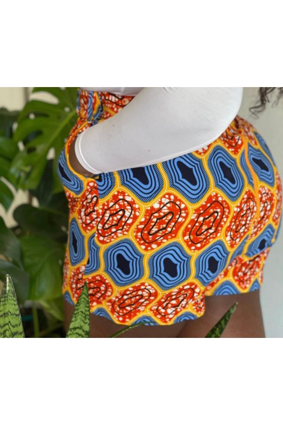 Candy Shorts with Belts(Ankara print Shorts)