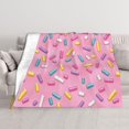 thumbnail image 1 of Candy Sprinkles Pink Donut Glaz Throw Blankets 80"x60" Lightweight Flannel Fleece Cozy Soft Blanket Home Decor for Couch Bed Sofa Bedroom Living Room Travel Birthday Christmas All Season, 1 of 6