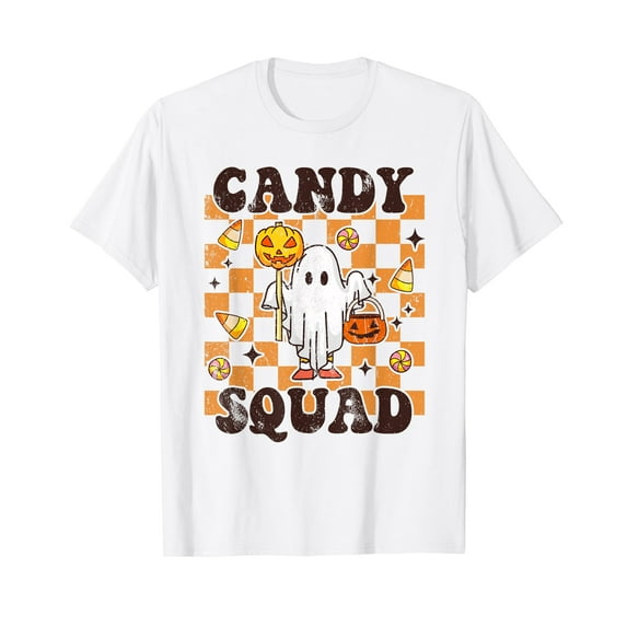 Candy Squad Ghost Spooky Season Halloween Groovy T-Shirt